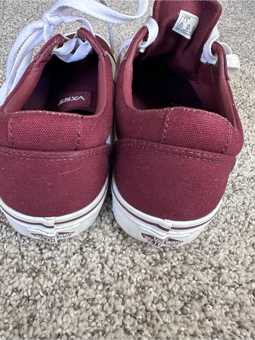 Vans Burgundy Low-Top Sneakers - Picture 6 of 7